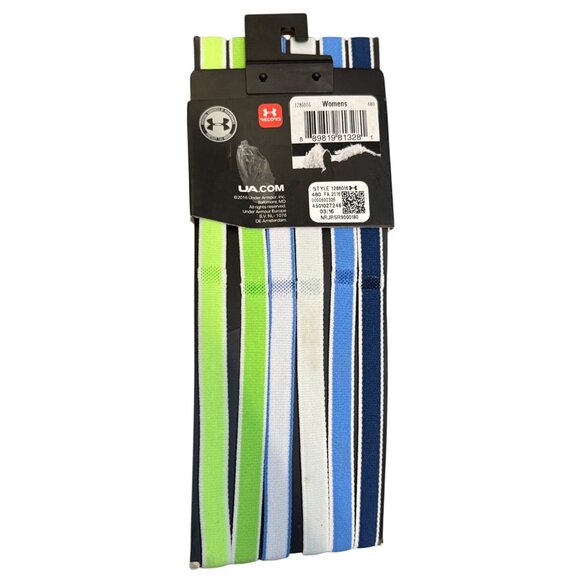 Under Armour Headbands Womens Multi-Pack Blue Green Stretch Elastic Adjustable - Picture 3 of 4